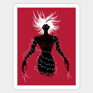 Creepy Demon Girl Ghost In Dress Of Glass Magnet